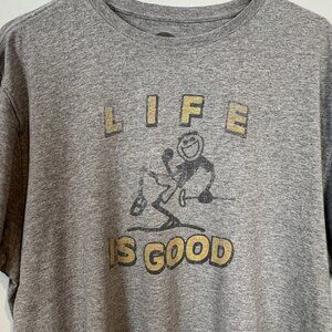 Life is Good Golfer Golf Gray T Shirt Faded Size XL